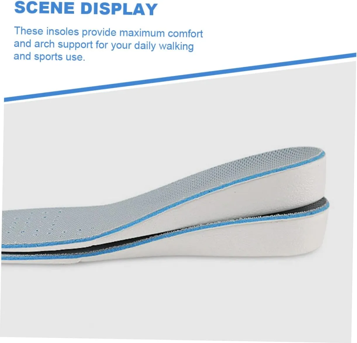 1 Pair Invisible Heightening Insoles for Sports Shock Absorbing Shoe Cushions Comfortable Breathable Athletic Shoe Pads for Daily Walks Sports Activities Enhanced Arch Support Non