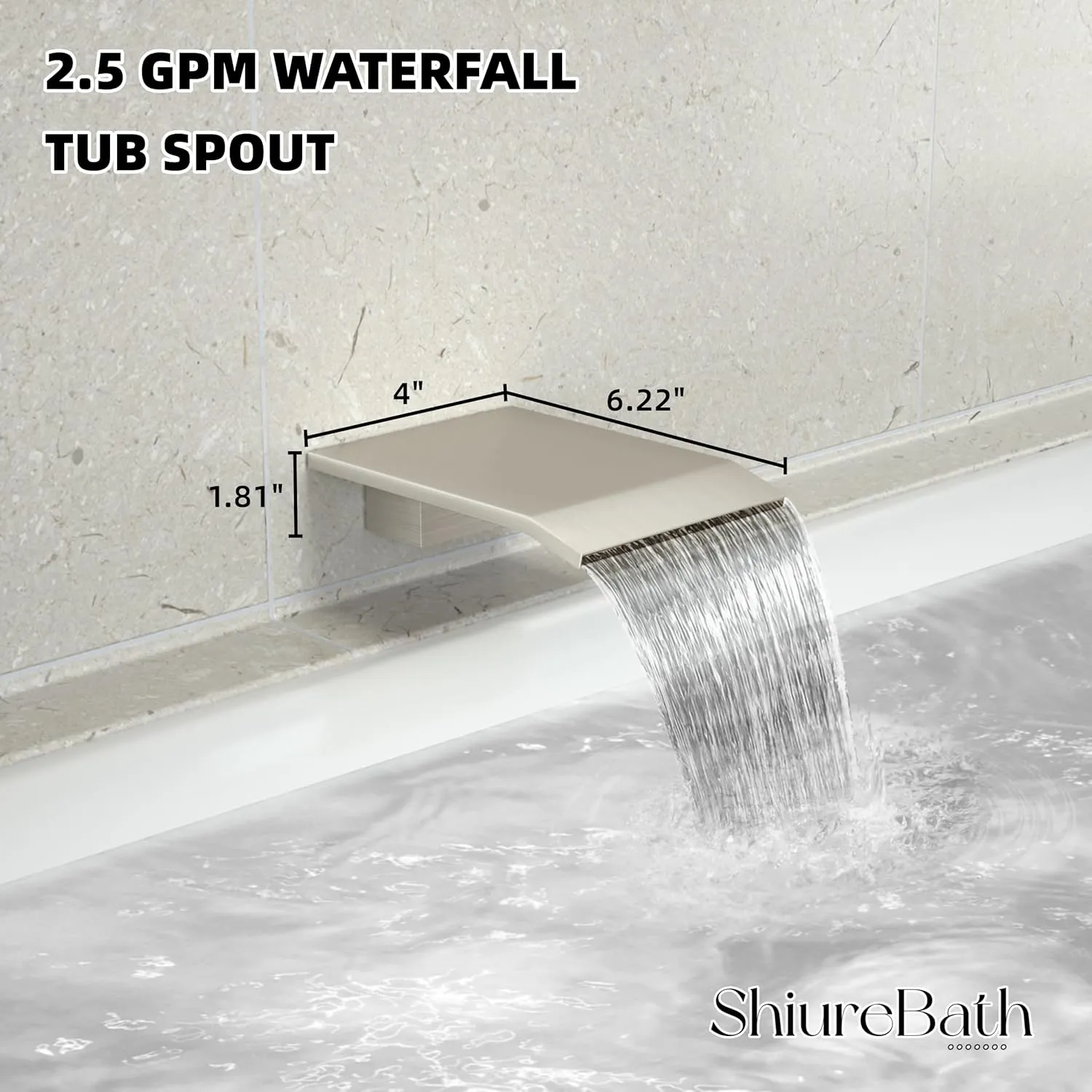 10 Inch Shower Faucet Set with Tub Spout Wall Mounted Shower System for Bathroom with High Pressure 10 Inch Rain Shower head and Handheld Shower Head Set, Brushed Nickel