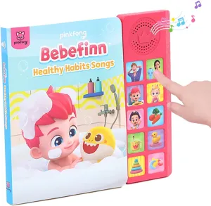 [10BTN] Bebefinn Healthy Habits Songs Sound Book | Pinkfong Baby Shark Musical Toy for Toddlers 1-3 | Educational Sound Book with Nursery Rhymes | Perfect Birthday