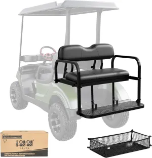 10L0L Golf Cart Rear Flip Folding Seat Kit for Yamaha G29 - UV-Resistant, Durable