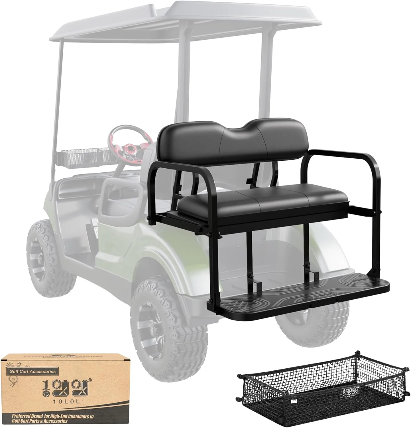 10L0L Golf Cart Rear Flip Folding Seat Kit for Yamaha G29 - UV-Resistant, Durable
