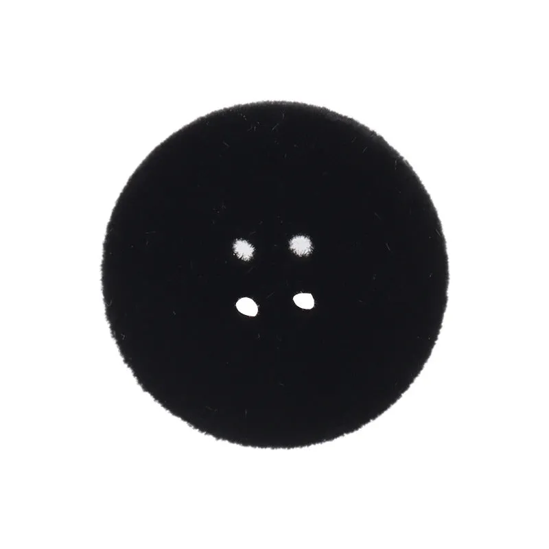 15-25mm White Black Blue Flat Four-Eye Flocked Velvet Buttons 20 Pack