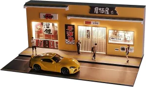 1:64 Japanese Izakaya Diorama - UV Printed Street Scene for Diecast Cars & Miniature Displays