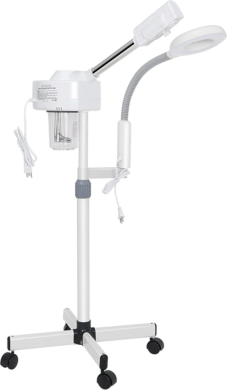 2 in 1 Facial Steamer 5X Magnifying Lamp - Hot Ozone Spa Machine, Mist Face Salon Beauty Skin Care Equipment