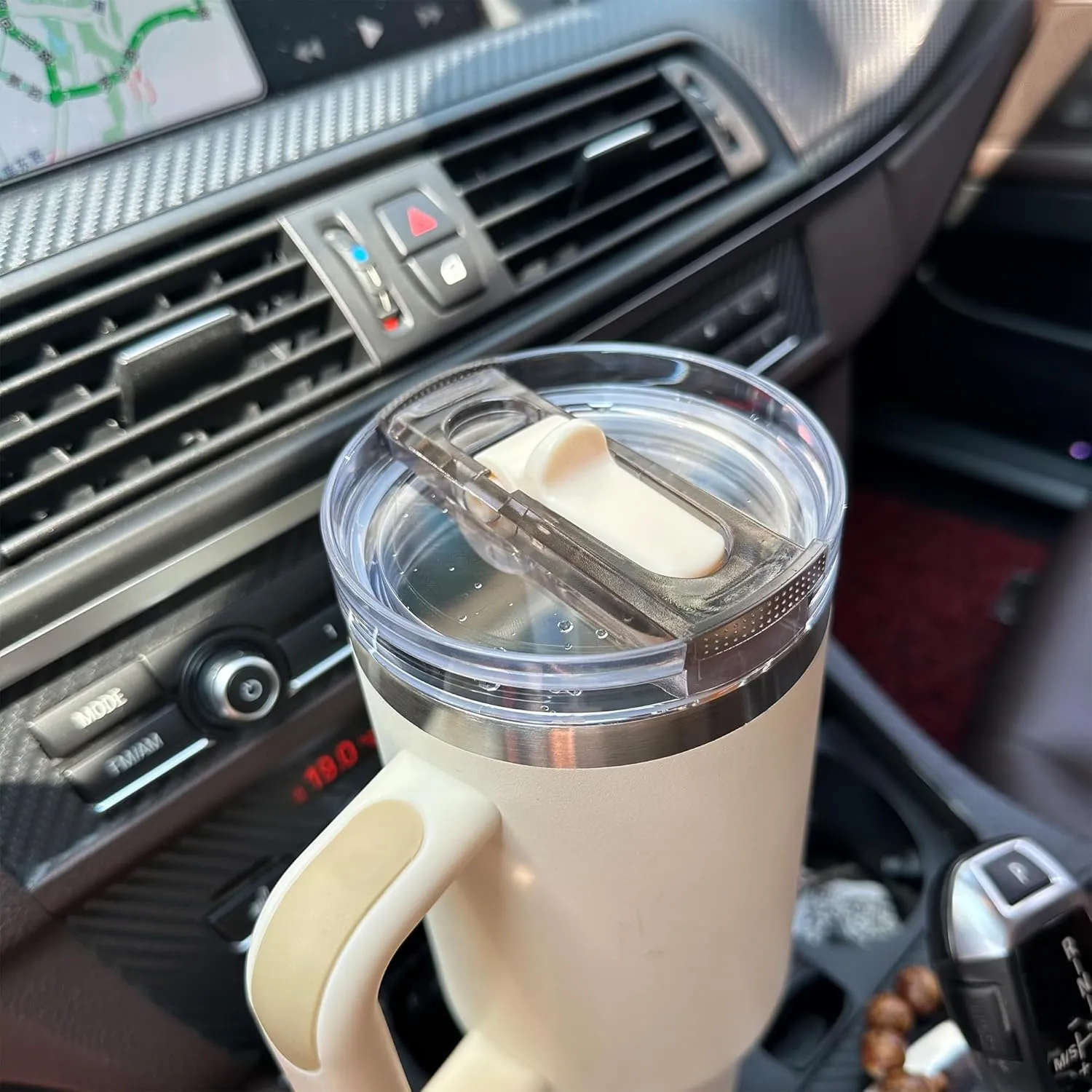 2 Pcs Detachable Flip Straw Lid for Stanley 40oz Quencher ProTour,100% Leak-proof Lid for Stanely 40oz Cup Accessories,Spill Proof and Splash Resistant Tumbler Cover(Black-Camel)