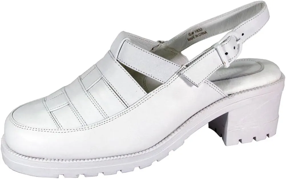 24 Hour Comfort Cora Women's Wide Width Comfortable Leather Slingback Clogs