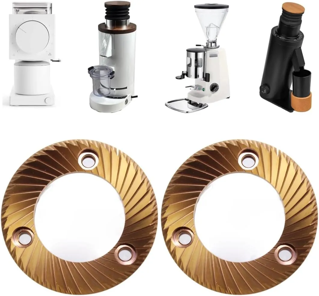 2pic Rose Gold Multi-Purpose Espresso Grinder, 64mm Flat Burrs for DF64, DF64P, DF64E, DF64V, Mazzer Super Jolly and Mini-E, Anfim Caimano and CODY II, Lagom P64, Fellow Ode (2022 version or later)