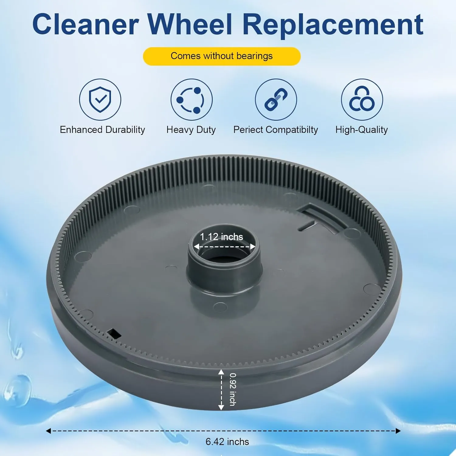 360006 Wheel Without Bearings Compatible with Pentair Kreepy Krauly Legend Automatic Pool and Spa Cleaners LL505G, LL505GG, LX5000G,LX5000GG, Pool Cleaner Wheels for Kreepy Krauly Legend Parts 2PCS