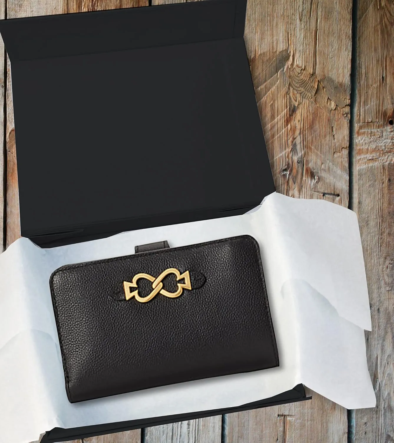 5 Pack Black Hard Gift Box with Magnetic Closure Lid 7" x 5" x 1.6" Rectangle Boxes For Gifts With Black Glossy Finish (Black, 5 Boxes)