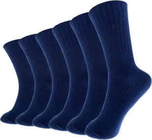 6 Pairs Comfortable Casual Cotton Socks for Women, Girls and Students (fit women girls shoe size 5-10)