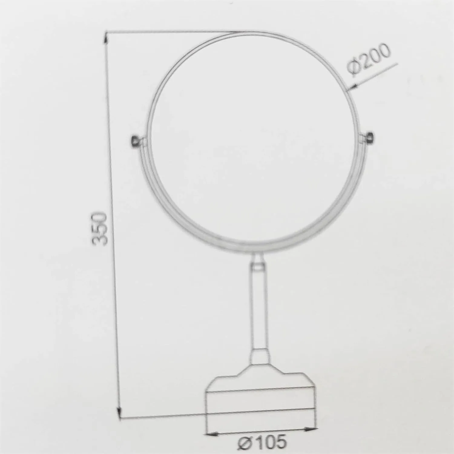 8 Inch Tabletop Standing Makeup Mirror, 2 Sided Rotated Magnifying Vanity Mirror, Countertop Round Brass Chrome HD Shaving Mirror,B,3X