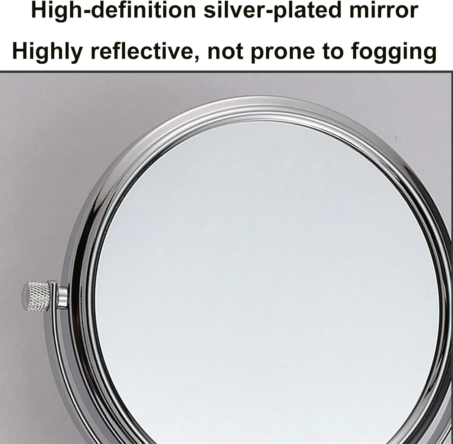8 Inch Tabletop Standing Makeup Mirror, 2 Sided Rotated Magnifying Vanity Mirror, Countertop Round Brass Chrome HD Shaving Mirror,B,3X