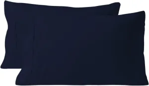 800 Thread Count Pillowcase Set of 2 100% Cotton Pillowcover 4 Inch Top Hem Long Staple Cotton Pillow Cover,Sateen Finish,Soft,Breathable Navy Blue Solid Standard Size (20 X 30)