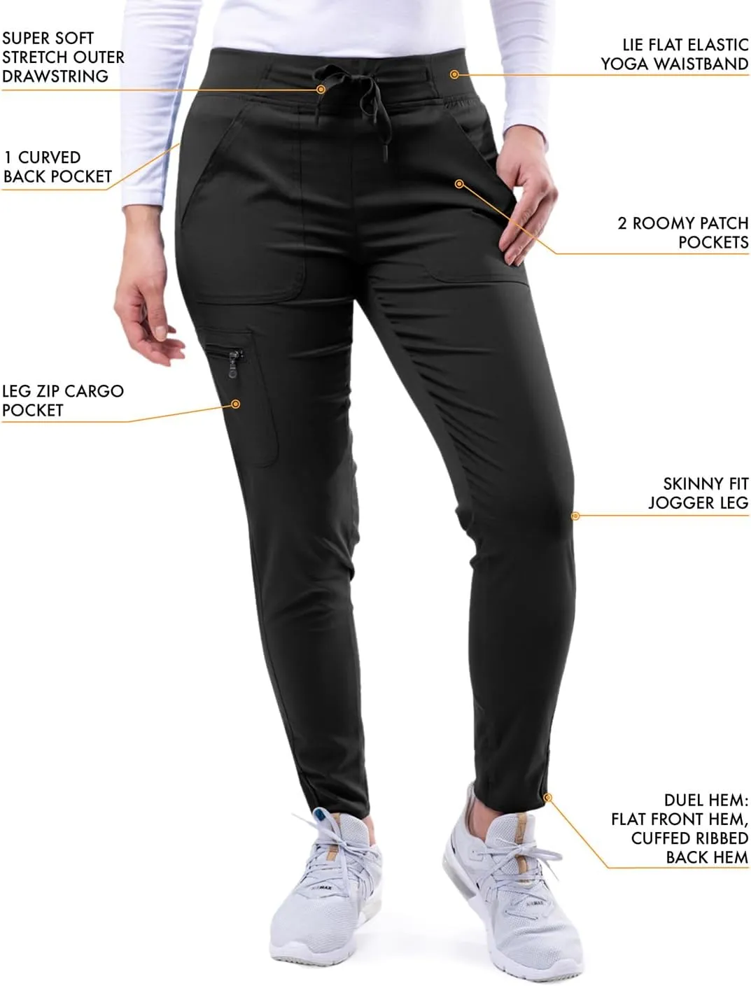 Adar Pro Scrubs for Women - Ultimate Yoga Jogger Scrub Pants