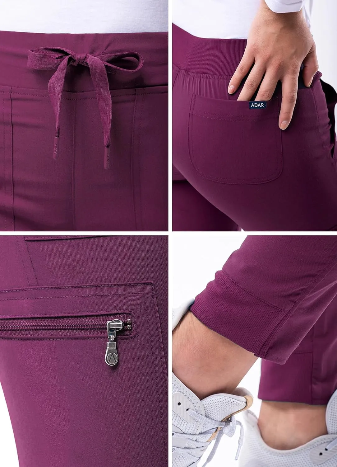 Adar Pro Scrubs for Women - Ultimate Yoga Jogger Scrub Pants