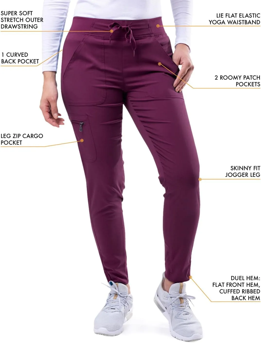 Adar Pro Scrubs for Women - Ultimate Yoga Jogger Scrub Pants