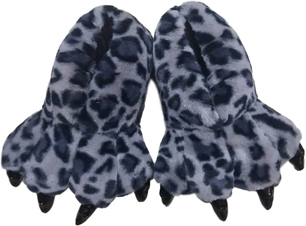 Adult Unisex Leopard Claw Slippers - Comfortable Warm Animal Slippers