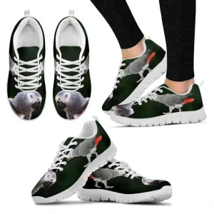'African Grey Parrot Walking' Print Running Shoes For Women-Free Shipping