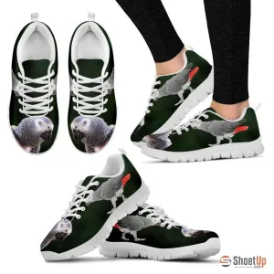 'African Grey Parrot Walking' Print Running Shoes For Women