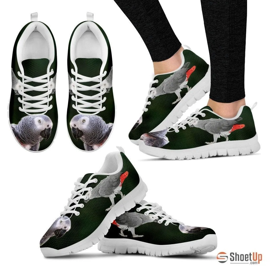 'African Grey Parrot Walking' Print Running Shoes For Women