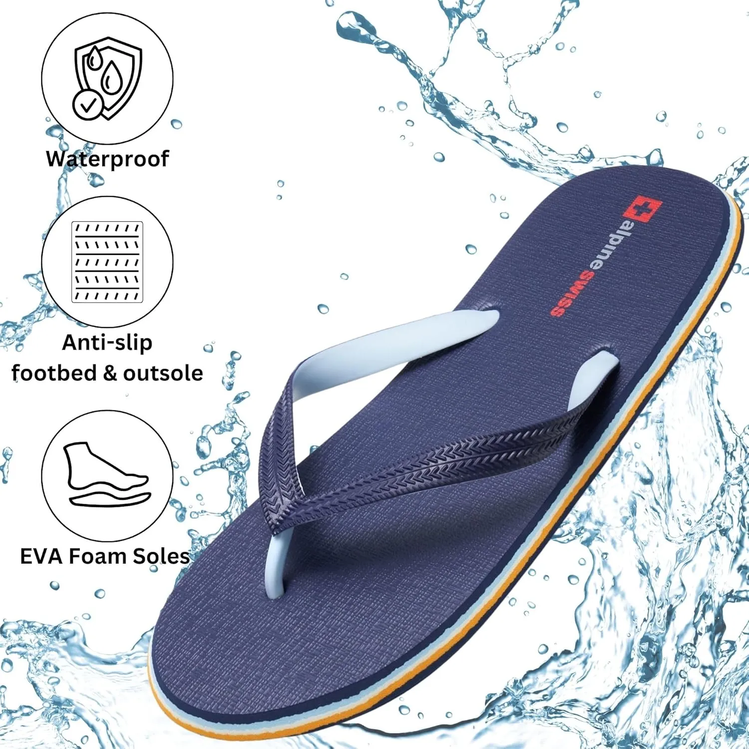 Alpine Swiss Men’s Flip Flops Lightweight EVA Sandals