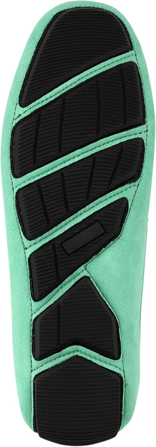 Amali Walken Men's Casual Slip-On Loafers, Driving Moccasin Shoes for Men with Silver Buckle, Available in Plush Microfiber and PU Leather