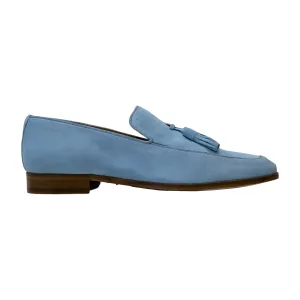 Ambrogio by Mezlan Men's Shoes Blue Suede Leather Tassels Loafers (AMZ1002)