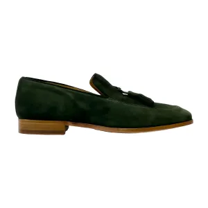 Ambrogio by Mezlan Men's Shoes Green Suede Leather Tassels Loafers (AMZ1001)