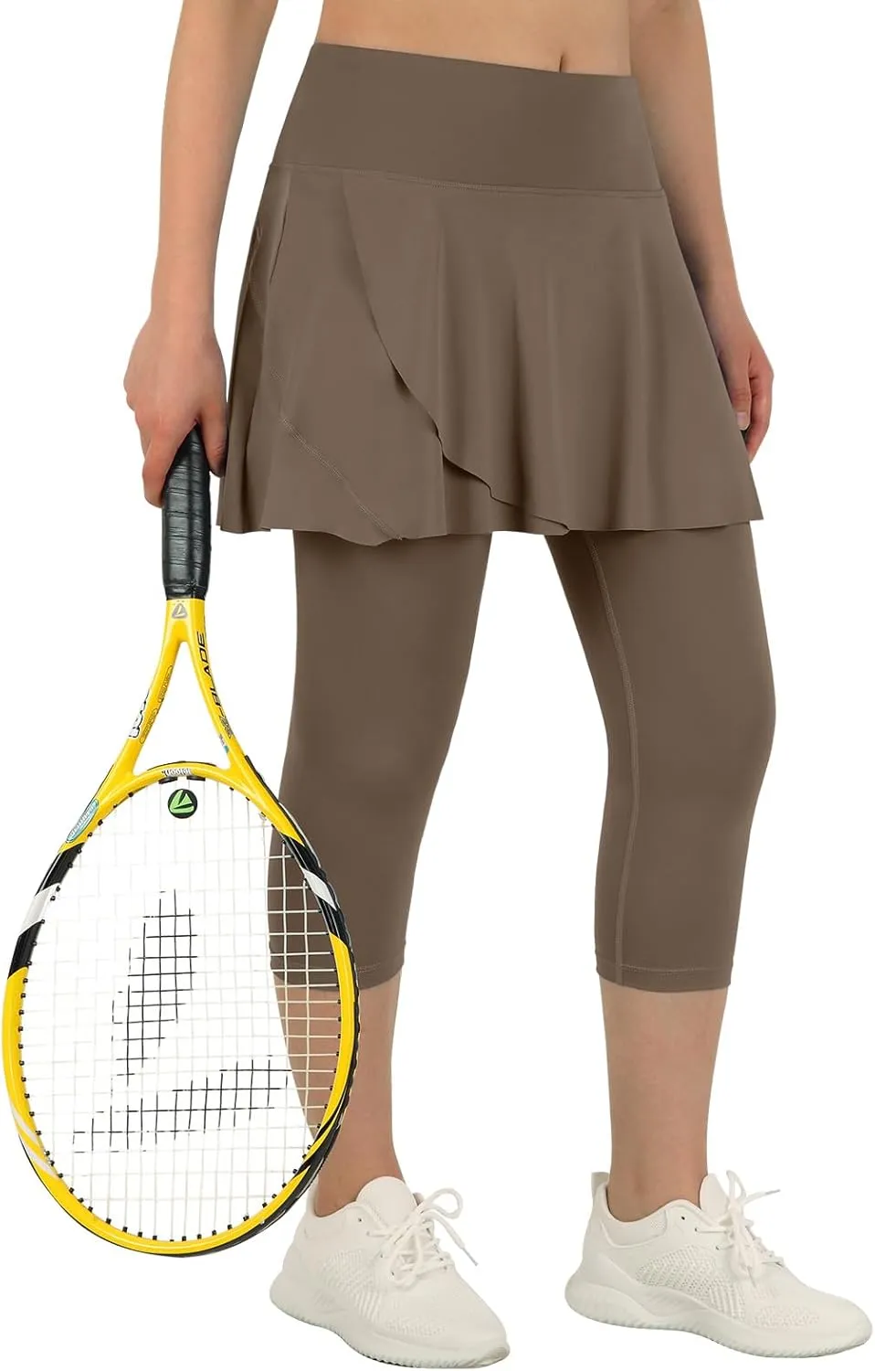 ANIVIVO Skirted Leggings for Women with Pockets, Tennis Yoga Pleated Skirt with Leggings
