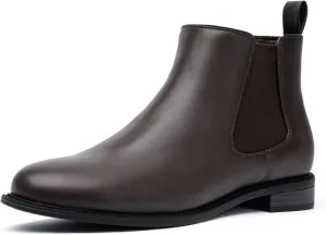 ANJOUFEMME Womens Fall Flat Chelsea Boots, Classic Comfortable Short Ankle Boots, Fashion Dress Booties
