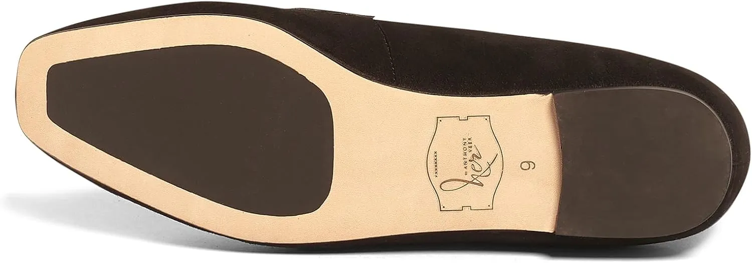 Anthony Veer Nancy Suede Loafers for Women | Handcrafted from Italian Leather | Piping Apron Detail | Contouring Ortholite® Bedded Insoles | Stacked Leather Heel