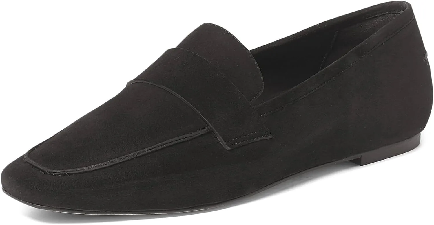 Anthony Veer Nancy Suede Loafers for Women | Handcrafted from Italian Leather | Piping Apron Detail | Contouring Ortholite® Bedded Insoles | Stacked Leather Heel