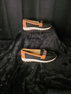 Anti-slip 9 New Multicolored U.S. 40 Loafers - Size Women's Canvas Chain Gold IoT-powered