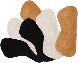 Anti-wear Foot Stickers 3 Pairs of Heel Cushions Suede Leather Reduce Pressure Comfortable for High-Heeled Shoes Random Color