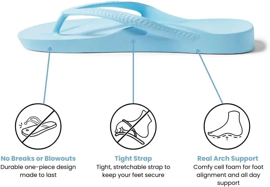 Archies Arch Support Flip Flops for Men & Women – Orthotic Sandals for Plantar Fasciitis Relief – Lightweight, Cushioning, Shock-Absorbing Thong Sandals for Walking, Foot Pain & All-Day Comfort
