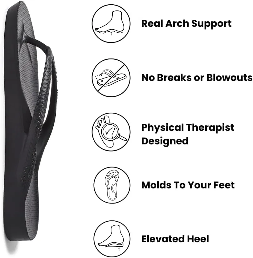 Archies Arch Support Flip Flops for Men & Women – Orthotic Sandals for Plantar Fasciitis Relief – Lightweight, Cushioning, Shock-Absorbing Thong Sandals for Walking, Foot Pain & All-Day Comfort