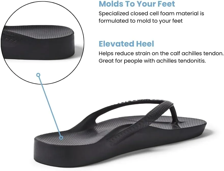 Archies Arch Support Flip Flops for Men & Women – Orthotic Sandals for Plantar Fasciitis Relief – Lightweight, Cushioning, Shock-Absorbing Thong Sandals for Walking, Foot Pain & All-Day Comfort