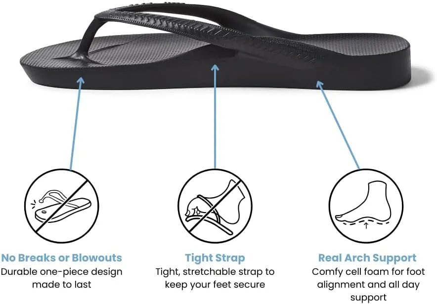 Archies Arch Support Flip Flops for Men & Women – Orthotic Sandals for Plantar Fasciitis Relief – Lightweight, Cushioning, Shock-Absorbing Thong Sandals for Walking, Foot Pain & All-Day Comfort