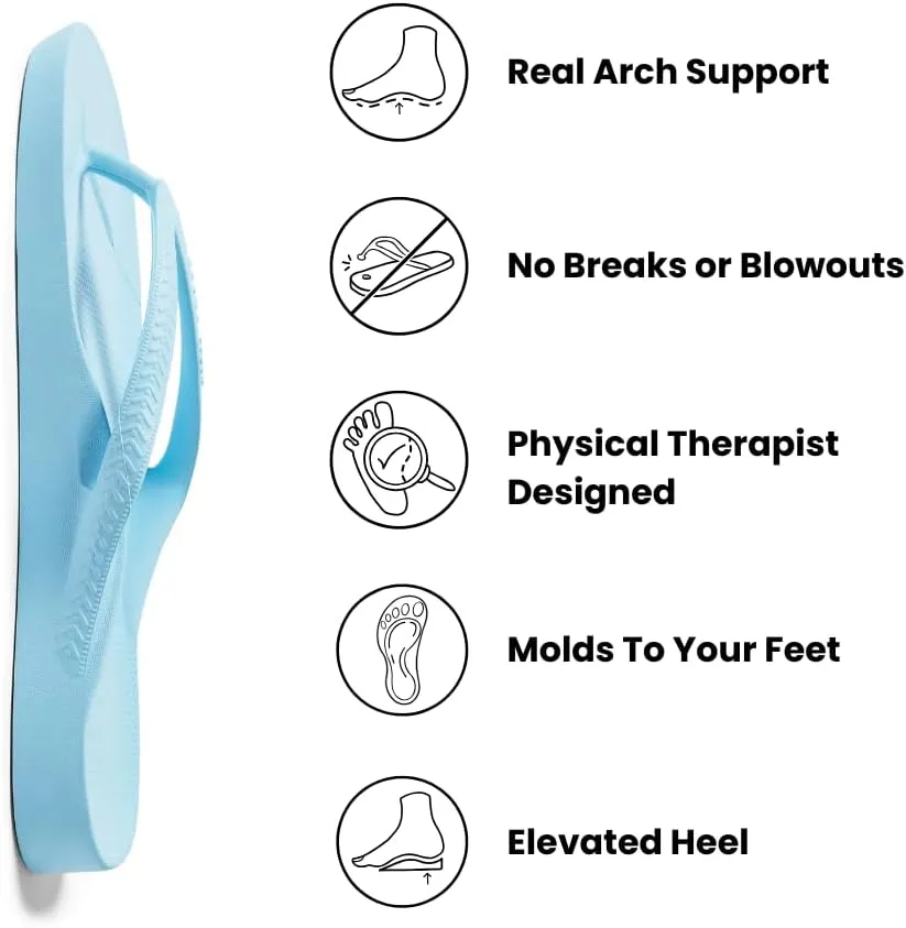 Archies Arch Support Flip Flops for Men & Women – Orthotic Sandals for Plantar Fasciitis Relief – Lightweight, Cushioning, Shock-Absorbing Thong Sandals for Walking, Foot Pain & All-Day Comfort