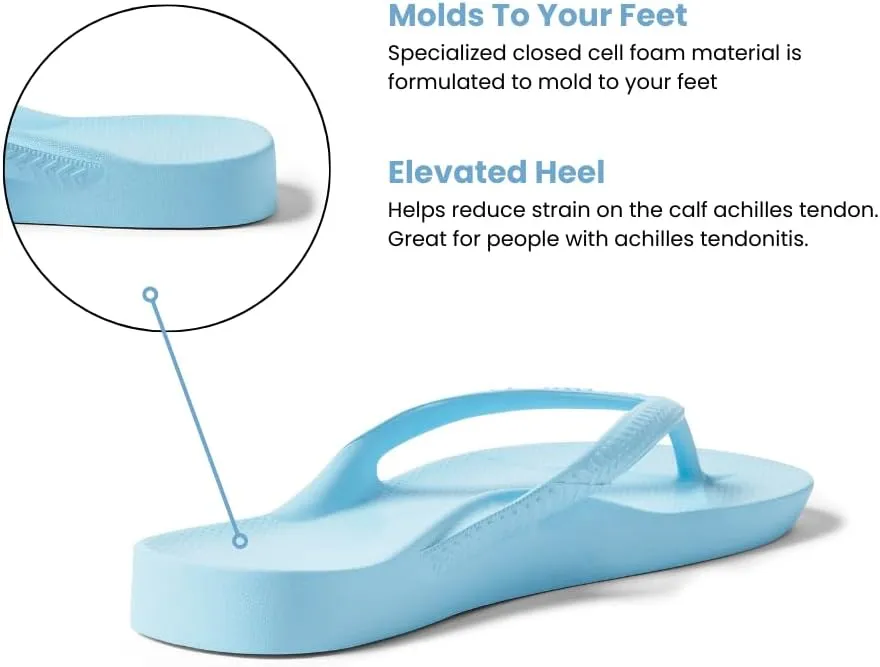 Archies Arch Support Flip Flops for Men & Women – Orthotic Sandals for Plantar Fasciitis Relief – Lightweight, Cushioning, Shock-Absorbing Thong Sandals for Walking, Foot Pain & All-Day Comfort