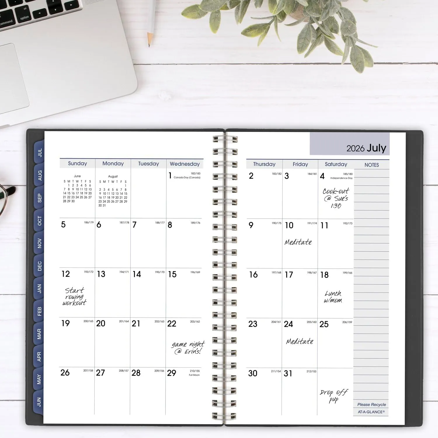 AT-A-GLANCE Planner 2025-2026 Academic, Weekly & Monthly, 5" x 8", Small, Monthly Tabs, Flexible Cover, DayMinder, Charcoal (AYC20045)