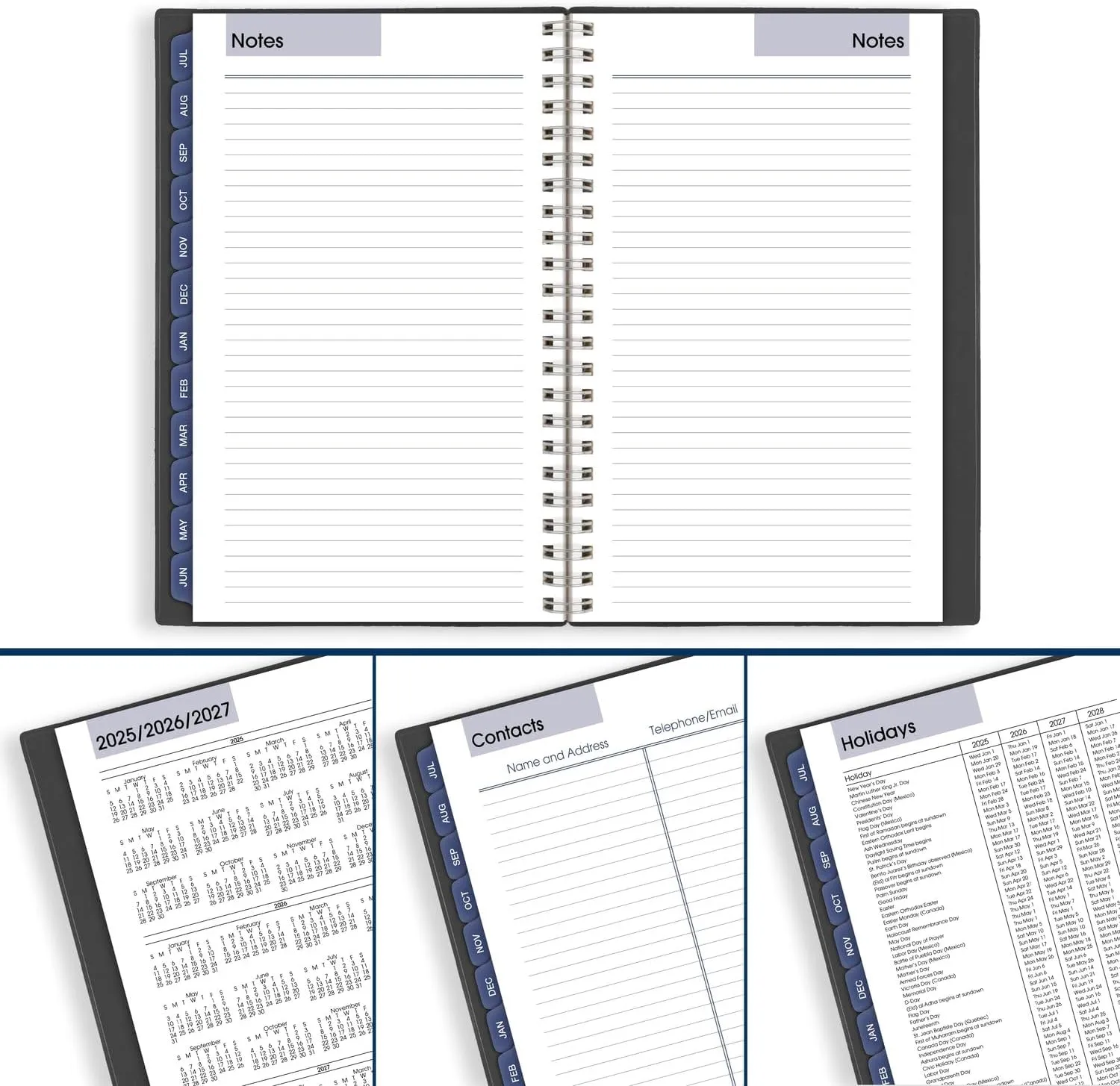 AT-A-GLANCE Planner 2025-2026 Academic, Weekly & Monthly, 5" x 8", Small, Monthly Tabs, Flexible Cover, DayMinder, Charcoal (AYC20045)
