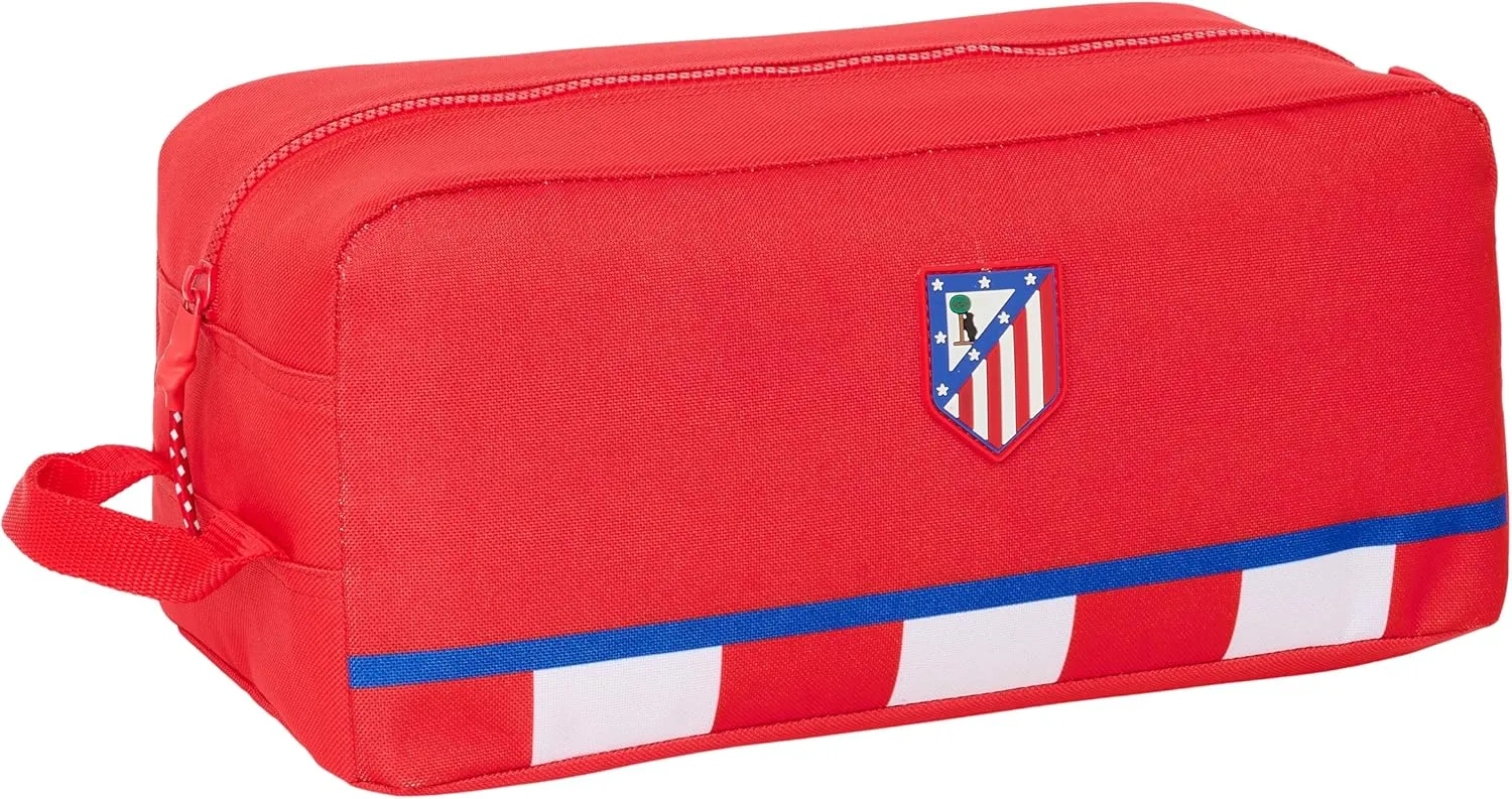 ATLÉTICO DE Madrid – Medium Shoe Rack, Multi-purpose, Pencil Case, Sport, Extracurricular Football, Comfortable and Versatile, 34 x 18 x 15 cm, Red, red, Estándar, Casual