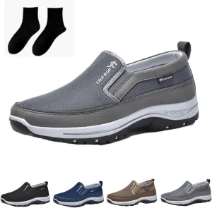 Auguscare Shoes Men, Orthowalkway Mens Shoes, Men's Arch Support Slip-On Canvas Loafers