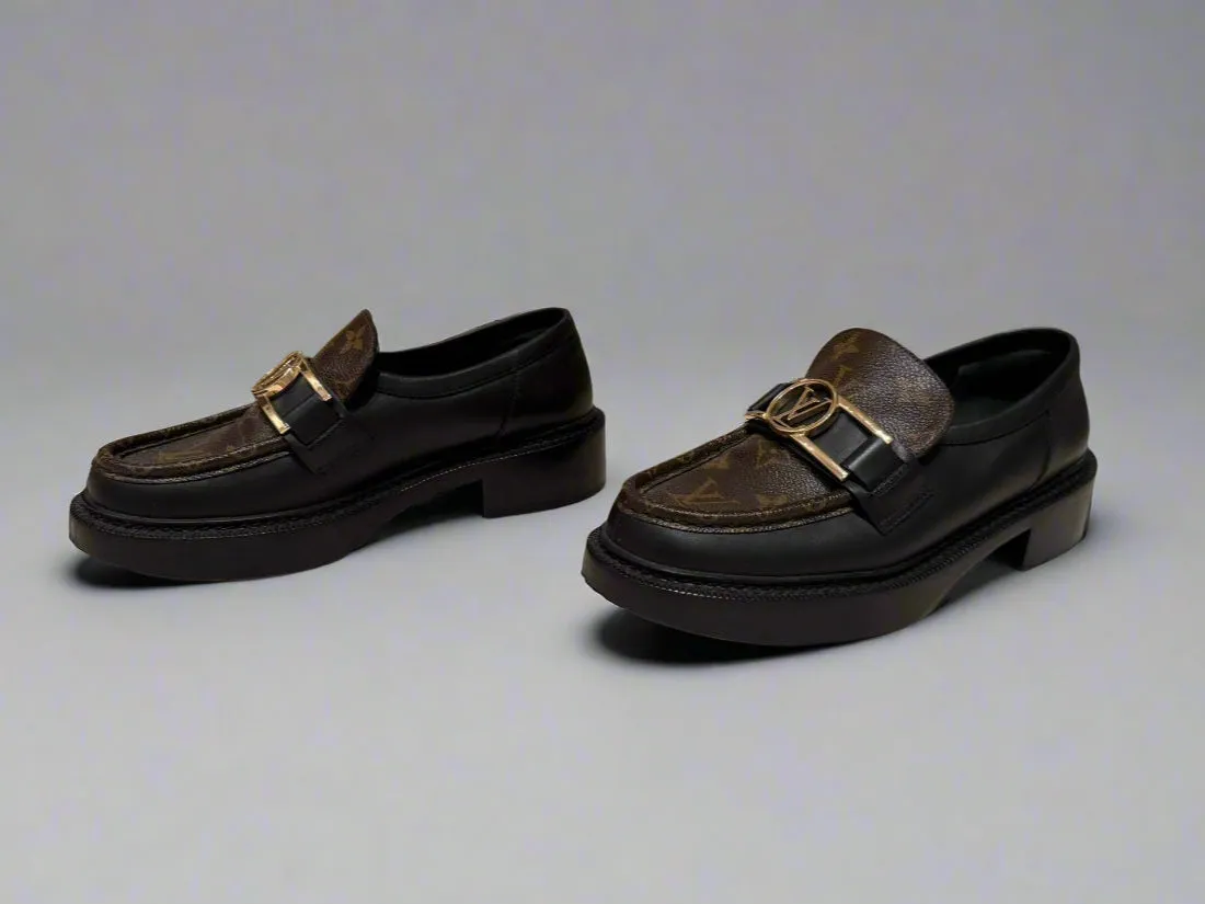 Authentic Louis Vuitton Monogram Loafers – Size 38, Like-New Condition, Worn Once