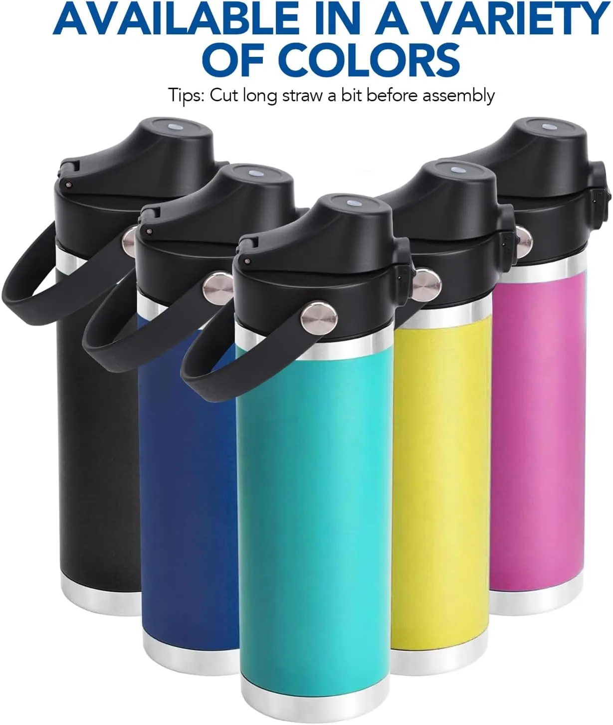 Auto Spout Lid for Yeti Rambler 12/18/26/36/46/64 Oz Chug Cap Replacement with Soft Handle for RTIC | Leakproof | BPA Free | Dishwasher Safe (Aotu Spout Lid, Black)