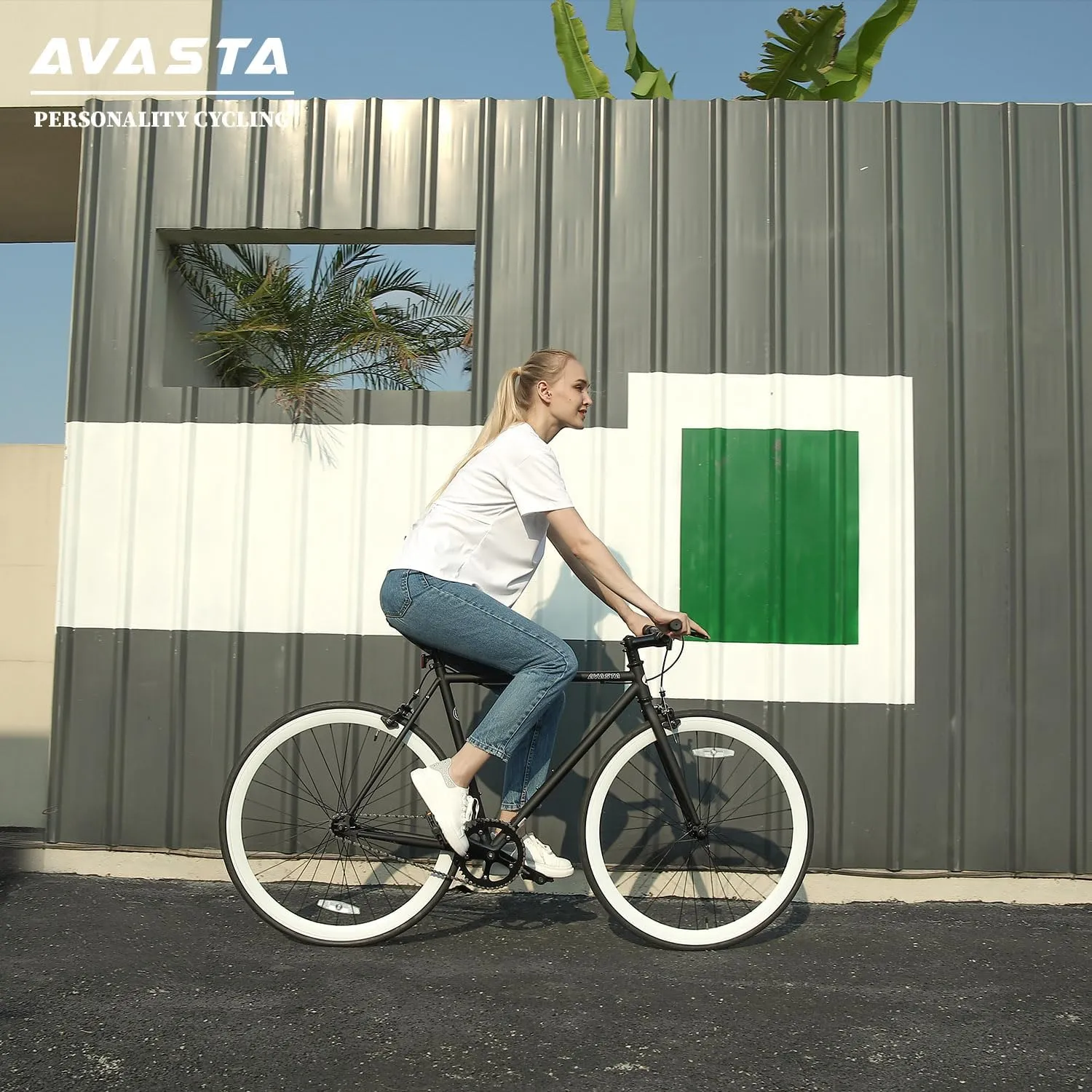 AVASTA Single-Speed Fixed Gear Urban Commuter Fixie Bike Flip Flop Hub Bicycle, Multiple Colors