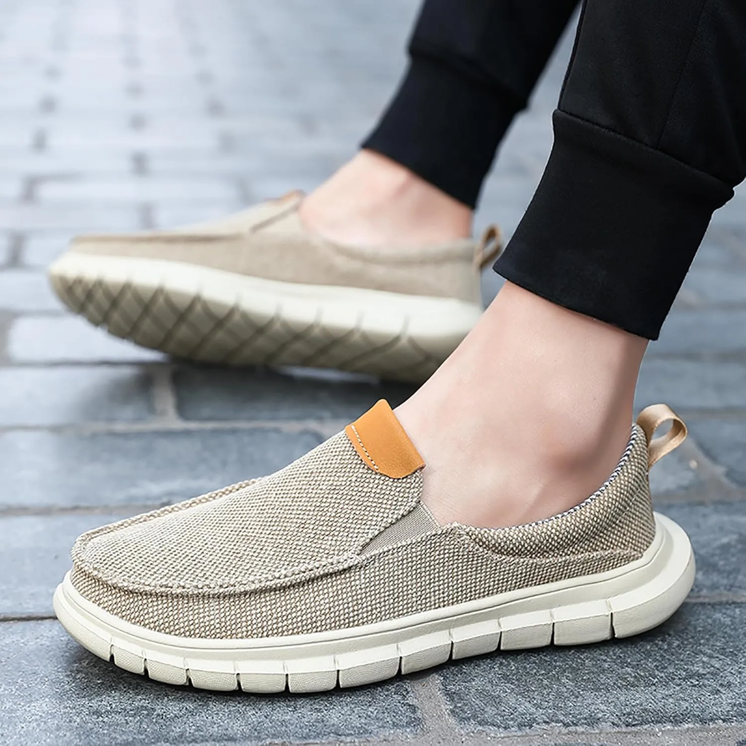 Azooken Men's Loafers Walking Canvas Lightweight Csual Slip-On Shoes