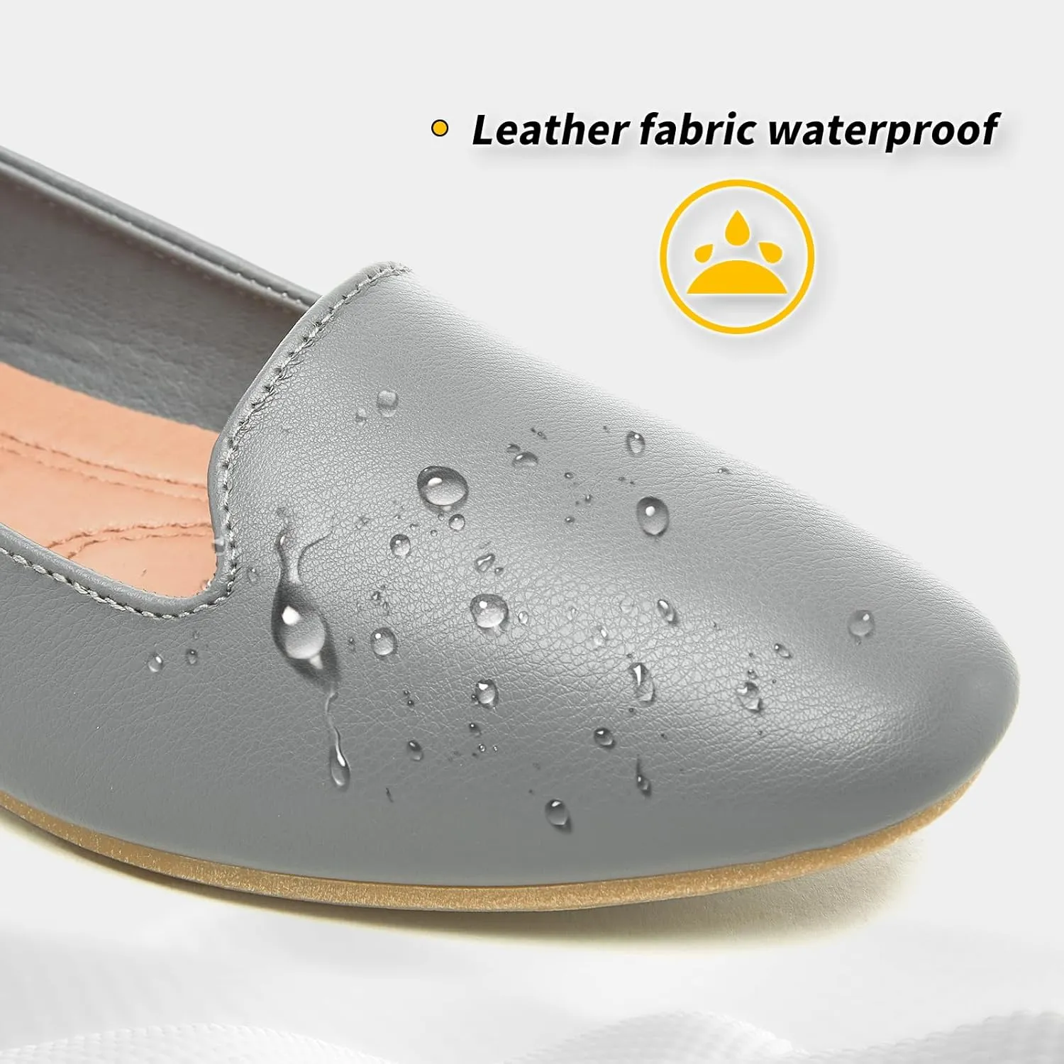 BABUDOG Womens Flats with Synthetic Leather,Classic Black and White Flats Shoes,Dress Shoes for Women