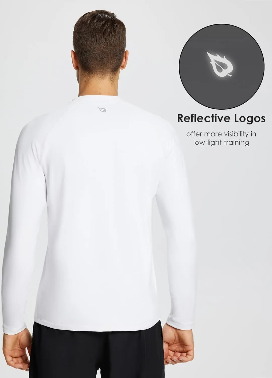 baleaf Men's Fleece Thermal Long Sleeve Shirt Cold Weather Workout Tops Moisture Wicking Running Shirt